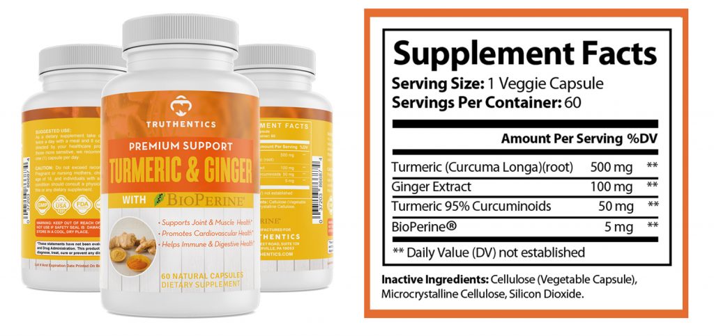Truthentics Turmeric and Ginger with BioPerine